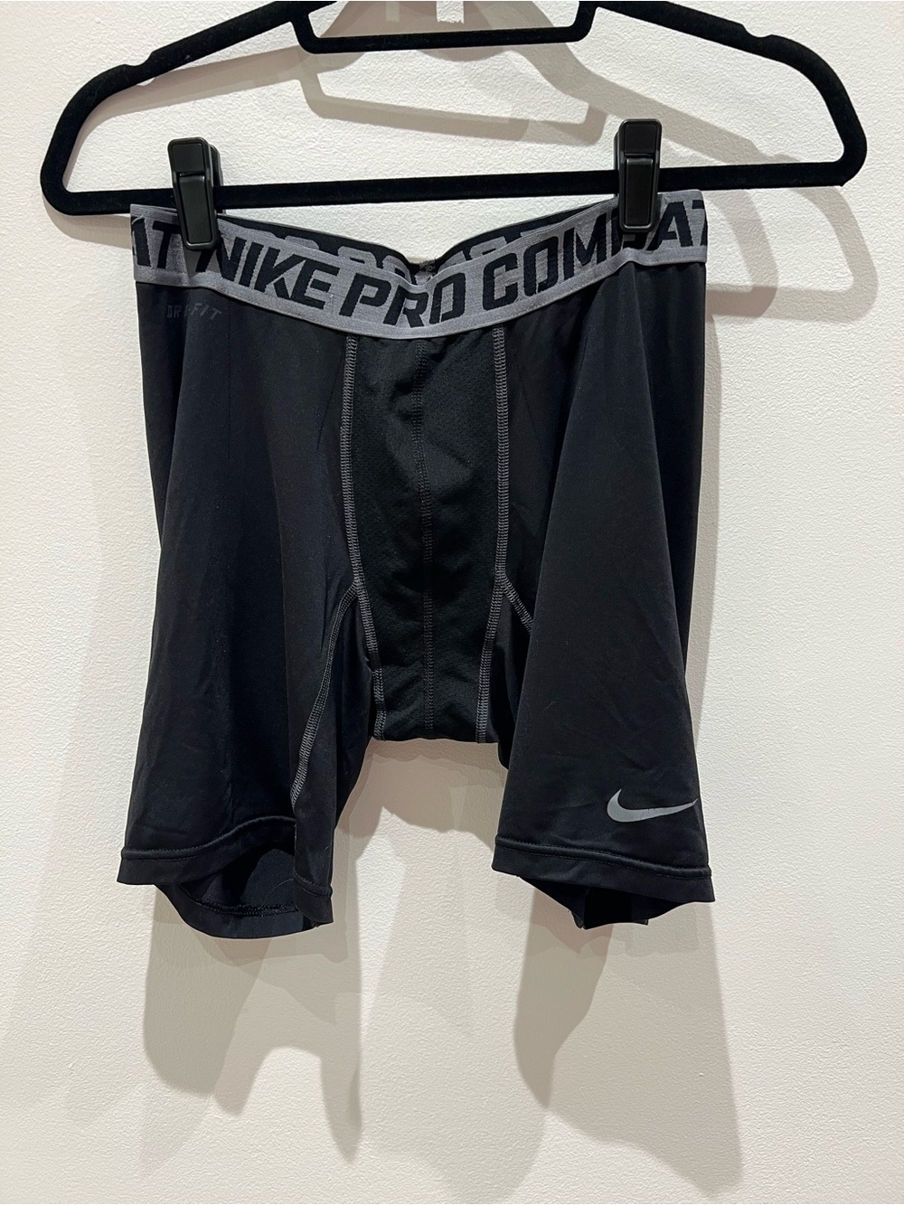 Nike Black and Gray Pro Compression Boxer Briefs with Swoosh